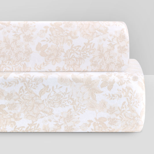 Floral Organic Jersey Cotton Crib Sheet and Changing Pad Cover Set
