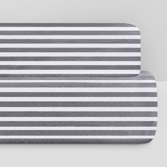 Striped Organic Jersey Cotton Crib Sheet and Changing Pad Cover Set