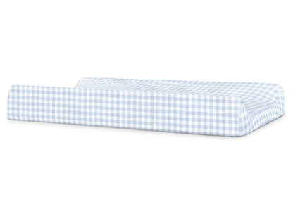 Gingham Organic Jersey Cotton Crib Sheet and Changing Pad Cover Set