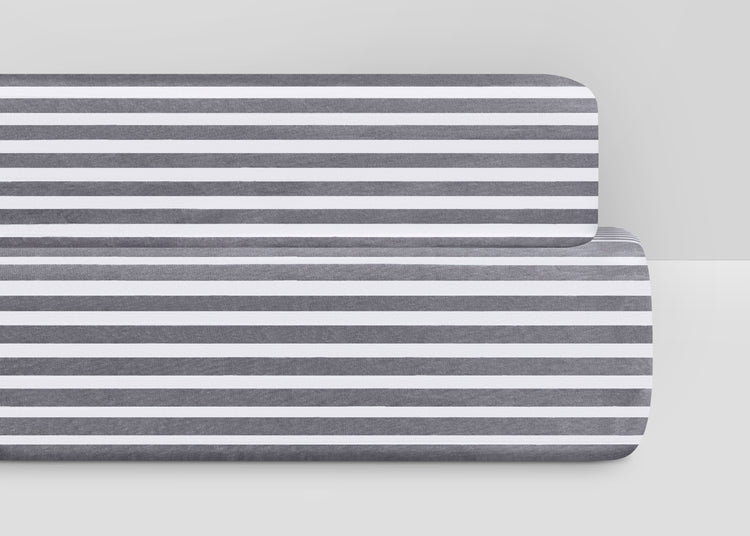 Striped Organic Jersey Cotton Crib Sheet and Changing Pad Cover Set