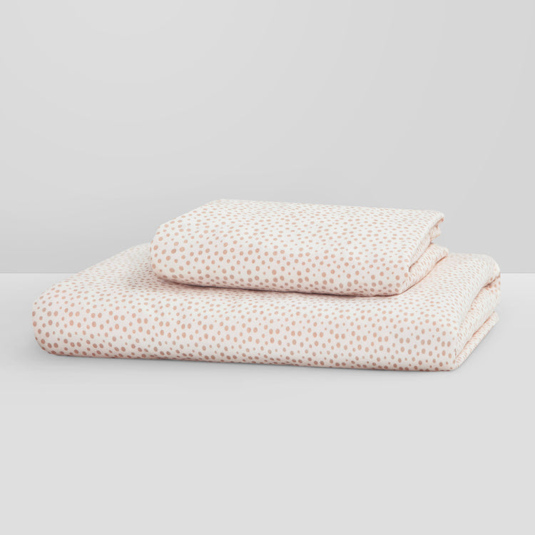 Dots Organic Jersey Cotton Crib Sheet and Changing Pad Cover Set